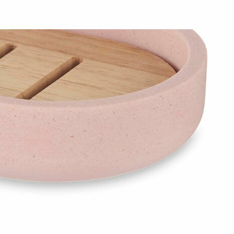 Zeepschaal Roze Hars Bamboe 12,5 x 2,5 x 8,5 cm (6 Stuks) 4