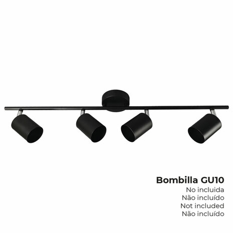 Plafondlamp EDM 32036 Zwart 70 x 9 x 15,2 cm 2