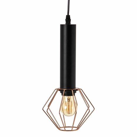 Plafondlamp Zwart Metaal Koper Ø 15 cm 15 x 15 x 30 cm 1