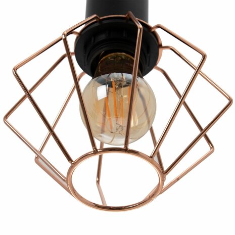 Plafondlamp Zwart Metaal Koper Ø 15 cm 15 x 15 x 30 cm 3