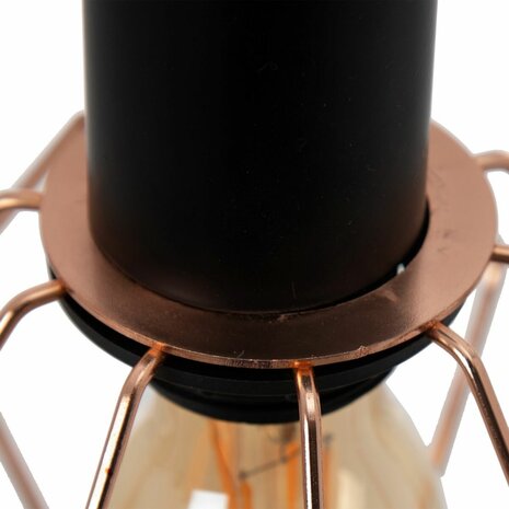 Plafondlamp Zwart Metaal Koper Ø 15 cm 15 x 15 x 30 cm 5