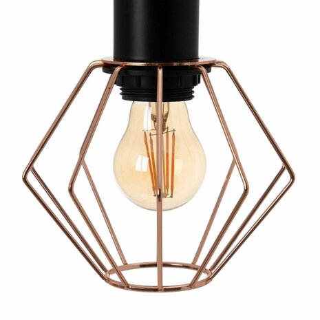 Plafondlamp Zwart Metaal Koper Ø 15 cm 15 x 15 x 30 cm 6