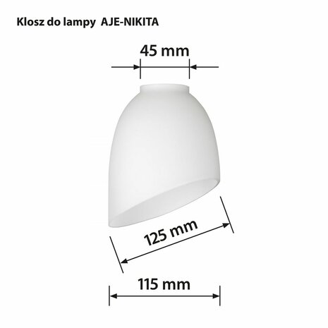Lampenkap Activejet BENITA Wit Glas 26 x 12 x 12,5 cm 2