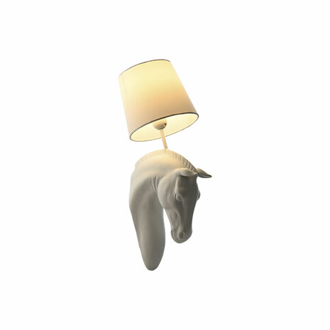 Muurlamp Home ESPRIT Wit Modern Paard Verouderde afwerking 220 V 18 x 21,5 x 50,5 cm (2 Stuks) 7