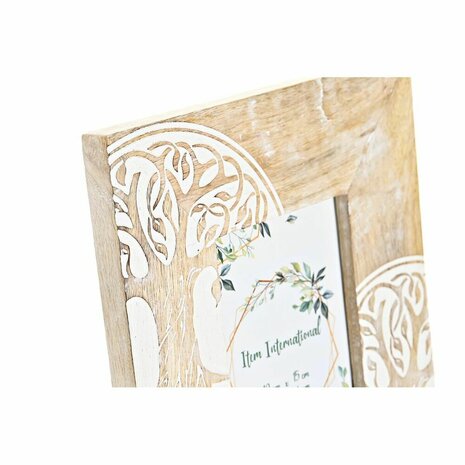 Fotolijsten DKD Home Decor Wit Bruin Hout Kristal Mangohout Boomstructuur Indiaas 20 x 2 x 25,5 cm 2
