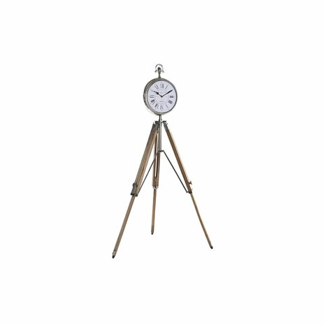 Tafelklok DKD Home Decor 22 x 40 x 80 cm Natuurlijk Zilverkleurig Aluminium Statief Mangohout Traditioneel 1