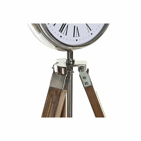 Tafelklok DKD Home Decor 22 x 40 x 80 cm Natuurlijk Zilverkleurig Aluminium Statief Mangohout Traditioneel 4