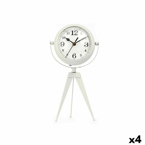 Tafelklok Statief Wit Metaal 14 x 30 x 11 cm (4 Stuks) 1