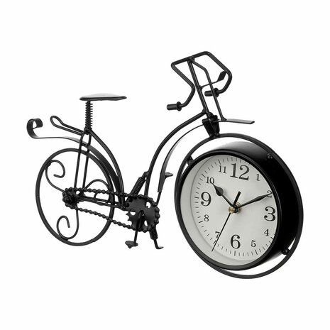 Tafelklok Fiets Zwart Metaal 33 x 22,5 x 4,2 cm (4 Stuks) 2