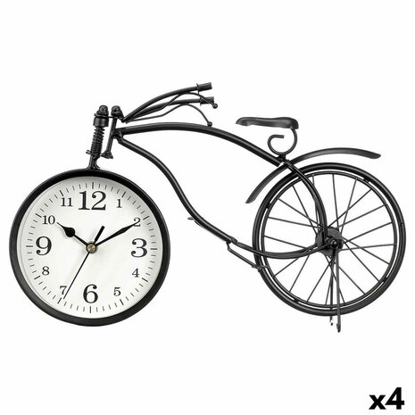 Tafelklok Fiets Zwart Metaal 36 x 22 x 7 cm (4 Stuks) 1