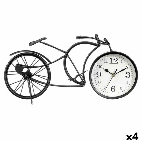 Tafelklok Fiets Zwart Metaal 40 x 19,5 x 7 cm (4 Stuks) 1