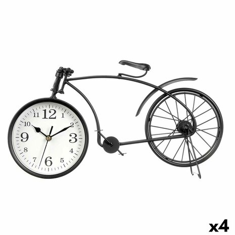 Tafelklok Fiets Zwart Metaal 38 x 20 x 4 cm (4 Stuks) 1