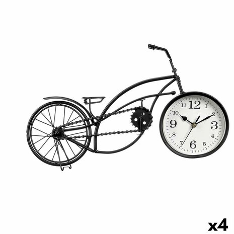 Tafelklok Fiets Zwart Metaal 42 x 24 x 10 cm (4 Stuks) 1