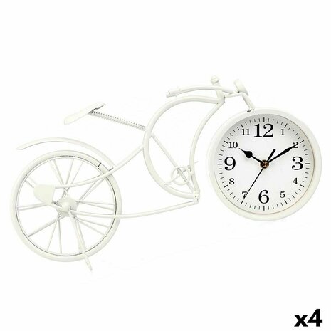 Tafelklok Fiets Wit Metaal 40 x 19,5 x 7 cm (4 Stuks) 1
