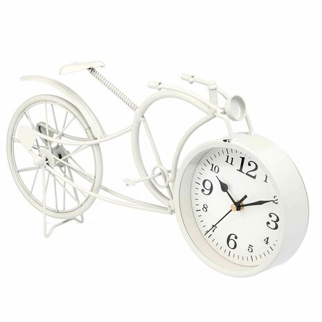 Tafelklok Fiets Wit Metaal 40 x 19,5 x 7 cm (4 Stuks) 2