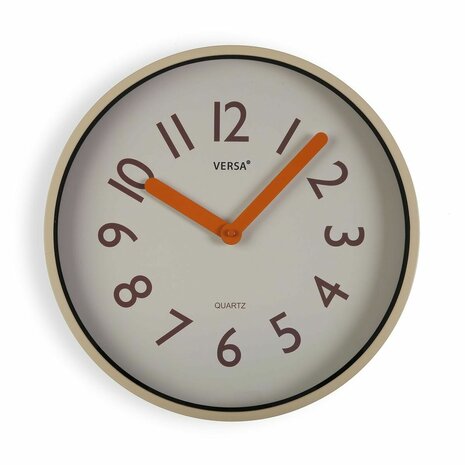Muurklok Versa Crème Plastic Kwarts 4 x 30 x 30 cm 1