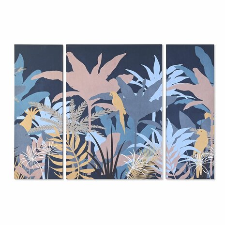 Set van 3 Schilderijen DKD Home Decor Koloniaal (140 x 3,8 x 100 cm) 1