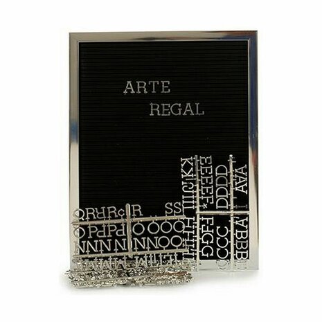 Schilderij Zilverkleurig Zwart Paneel 144 Letters 2,5 x 50,5 x 40,5 cm (12 Stuks) 3