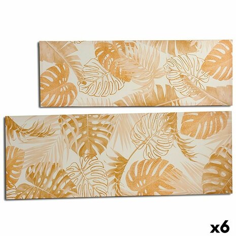 Canvas Blad van een plant Gouden 135 x 45 x 1,5 cm (6 Stuks) 1