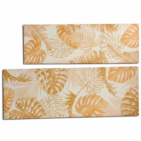 Canvas Blad van een plant Gouden 135 x 45 x 1,5 cm (6 Stuks) 3