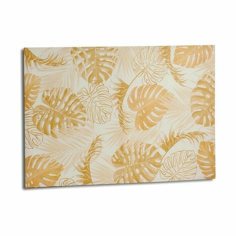 Canvas Blad van een plant Gouden 120 x 80 x 2,5 cm (4 Stuks) 2