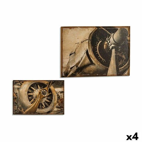 Canvas Vliegtuig 90 x 3 x 60 cm (4 Stuks) 1