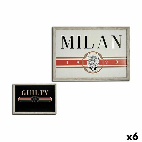 Schilderij GUILTY MILAN spaanderplaat 46 x 2 x 66 cm (6 Stuks) 1