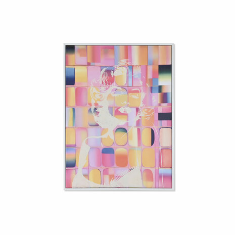 Schilderij Home ESPRIT Geel Blauw Wit Roze polyestyreen Canvas Modern 94 x 4 x 123,5 cm (2 Stuks) 1
