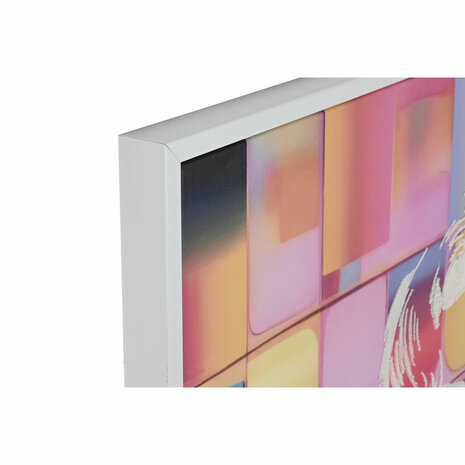 Schilderij Home ESPRIT Geel Blauw Wit Roze polyestyreen Canvas Modern 94 x 4 x 123,5 cm (2 Stuks) 2