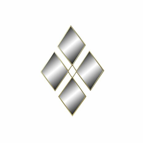 Wandspiegel DKD Home Decor Spiegel Gouden Metaal Ruiten (63 x 2 x 90 cm) 1