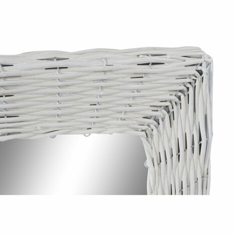 Wandspiegel DKD Home Decor Kristal MDF Wit vlechtwerk Cottage (53 x 63 x 4 cm) (53,5 x 4 x 62,5 cm) 3