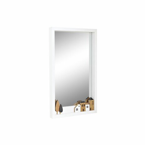 Wandspiegel DKD Home Decor Hout Wit Huizen (36 x 4 x 60 cm) 1