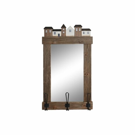 Wandspiegel DKD Home Decor Verouderde afwerking Kristal Metaal Bruin (40 x 9 x 68 cm) 1