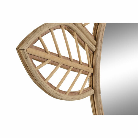 Wandspiegel DKD Home Decor Bruin Kristal Natuurlijk Tropisch Blad van een plant 60 x 2 x 67 cm 2