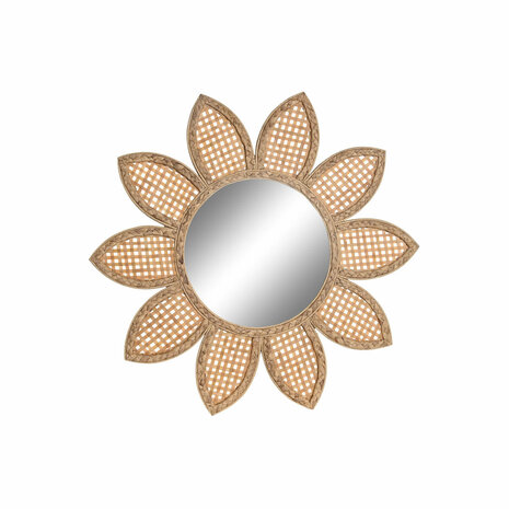 Wandspiegel DKD Home Decor Kristal Natuurlijk Bruin Bamboe Tropisch 60 x 2 x 60 cm Zon 1