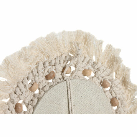 Wandspiegel Home ESPRIT Wit Kristal Macramé Boho 20 x 1 x 20 cm (3 Onderdelen) 3