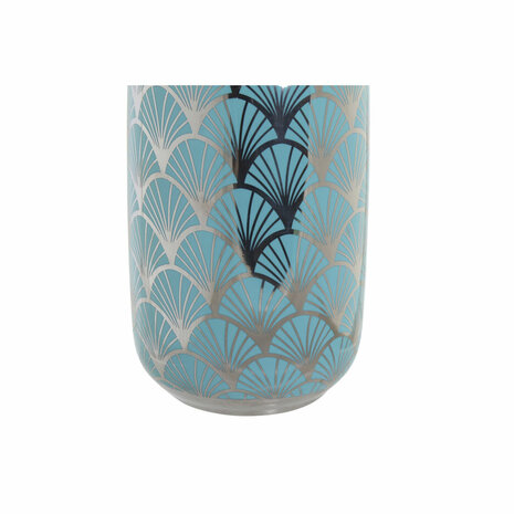 Vaas DKD Home Decor 13 x 13 x 26 cm Porselein Turkoois Orientaals Verchroomd 2