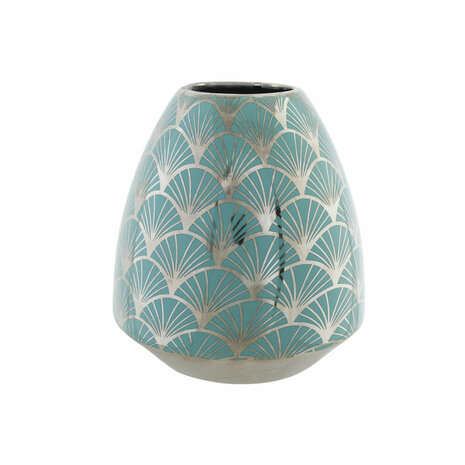 Vaas DKD Home Decor Porselein Turkoois Orientaals Verchroomd 16 x 16 x 18 cm 1