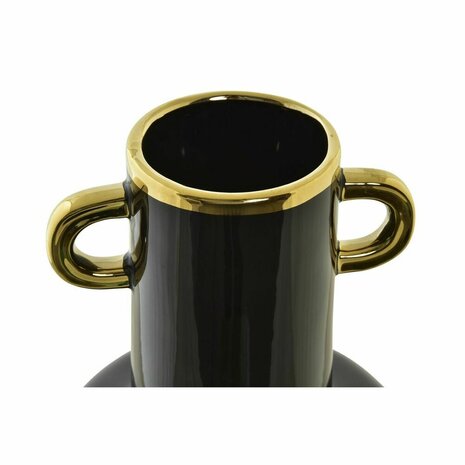 Vaas DKD Home Decor Porselein Zwart Gouden Tweekleurig Modern 15 x 15 x 29 cm 2