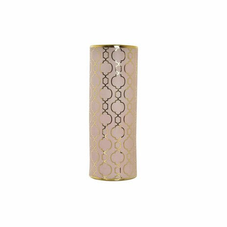 Vaas DKD Home Decor 13,5 x 13,5 x 36 cm Porselein Roze Gouden Orientaals Verchroomd 1