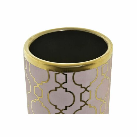 Vaas DKD Home Decor Roze Gouden Porselein Orientaals Verchroomd 14 x 14 x 32 cm 2