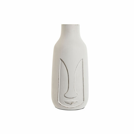 Vaas Home ESPRIT Wit Mangohout Modern Gezicht 15 x 15 x 30 cm 1
