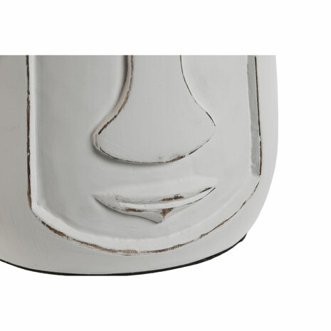 Vaas Home ESPRIT Wit Mangohout Modern Gezicht 15 x 15 x 30 cm 3