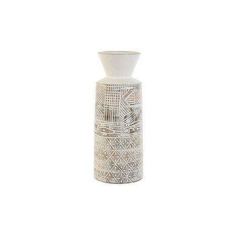 Vaas Home ESPRIT Wit Natuurlijk Mangohout Koloniaal 15 x 15 x 22,5 cm 1