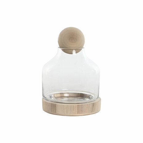Vaas Home ESPRIT Transparant Natuurlijk Hout Kristal 18 x 18 x 24 cm 1