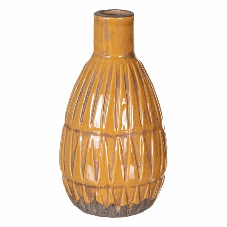 Vaas 14 x 14 x 25,5 cm Keramisch Mosterd 1