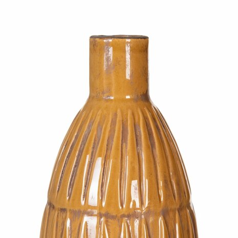 Vaas 14 x 14 x 25,5 cm Keramisch Mosterd 3