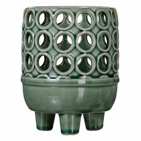 Vaas 12,5 x 12,5 x 15,5 cm Keramisch Groen 4