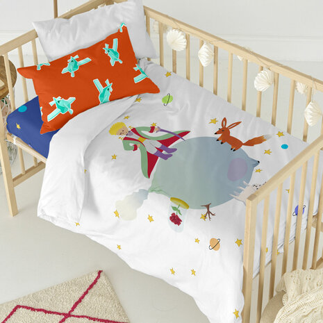Dekbedovertrek set HappyFriday Le Petit Prince Multicolour Wieg voor baby&apos;s 2 Onderdelen 2