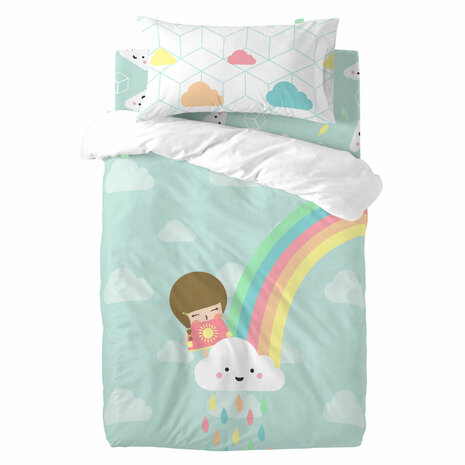 Dekbedovertrek set HappyFriday Happynois Rainbow Multicolour Wieg voor baby&apos;s 2 Onderdelen 1